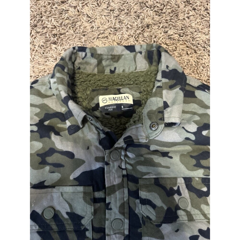 Magellan Classic Fit Camo Jacket (Size Small Men) Wool Lining Snap Button Front